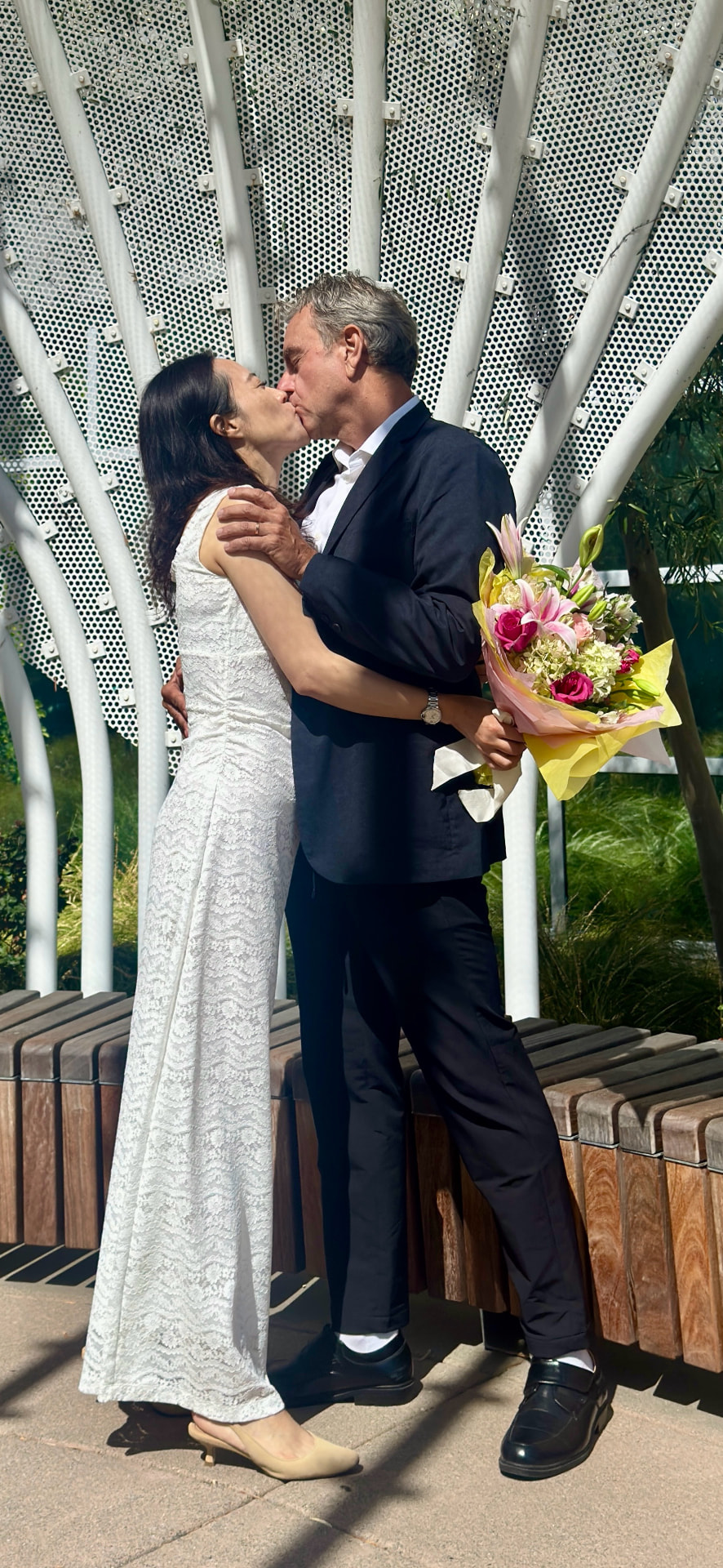 Joe and Lei on their wedding day